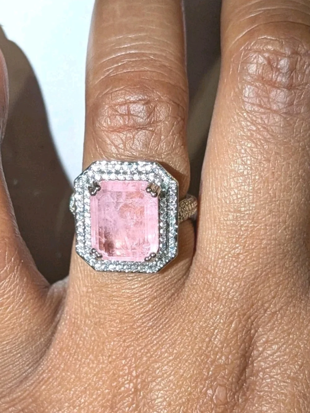 Shiny S925 6 Ct Lab- Created Kunzite Diamond Engagement Ring For Women Sz 6.5